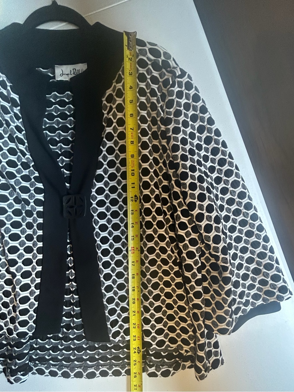 Joseph Ribkoff Jacket Style 153804 Black White Office Stretch Top Cardigan 12 14 - Picture 8 of 9
